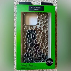 Kate Spade iPhone 16 Pro Max Case Black Leopard